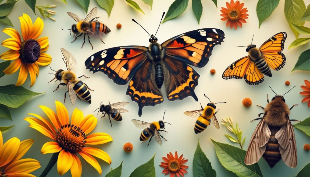 Collage of different Pollinators 