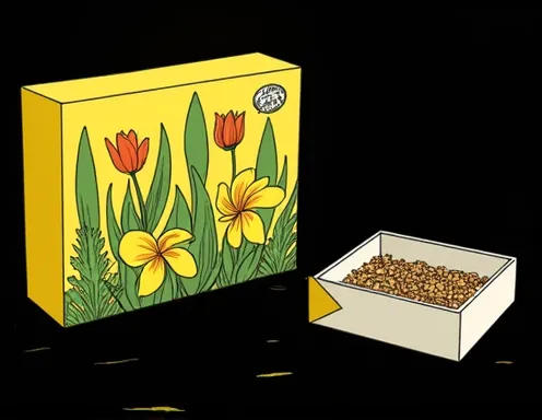 Eco-friendly Bloomer filter tip box with illustrated wildflower seeds, showcasing biodegradable smoking accessories for pollinator support