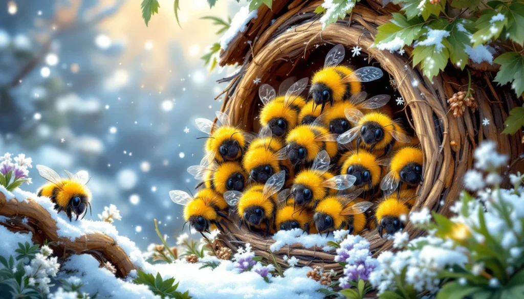 Winter bee cluster