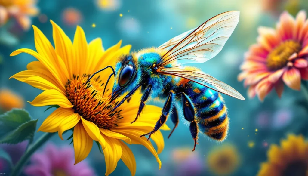 Bee Polinating Flower