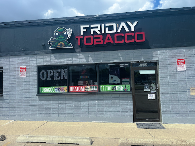 Fridays Tobacco eco-friendly smoke shop in Elgin storefront. Fridays Tobacco: Elgin's Smoke Shop For Luxury And Eco-Conscious Choices!