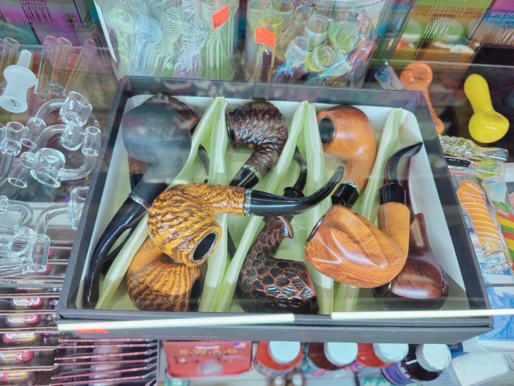 Wooden Hand Pipes featured smoking accessory at Fridays tobacco in Elgin