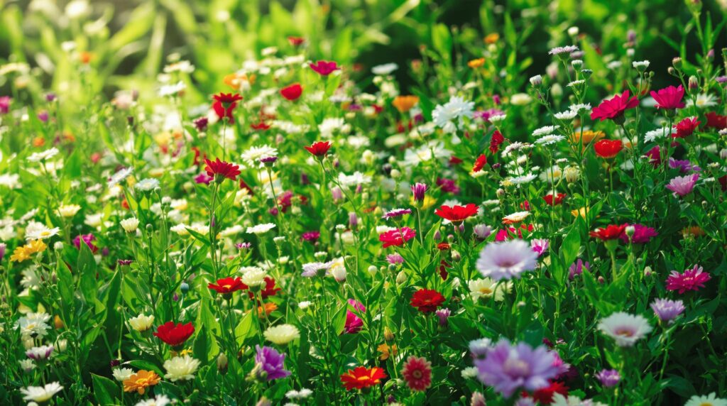 A field of flowers, representing the Ecological Benefits